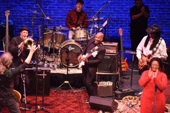 Tracey Whitney with Nathan East and Larry Mitchell - AFME April 2016 KIMO Theater
