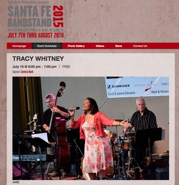 Tracey Whitney in concert at the Santa Fe Bandstand, July 15, 2015
