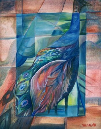 "Peacock" Oil on Canvas (sold)
