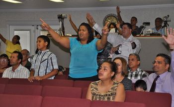 Zion Pentecostal Church, even the sound crew were worshiping. It was a powerful day where 11 came to faith!
