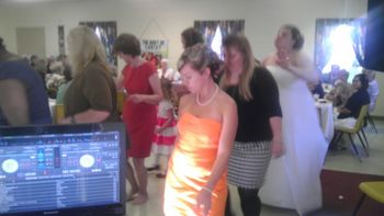 A little line dancing at the Hall Wedding.
