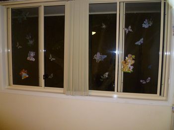 Interactive window in the Nursery which overlooks a large elm tree
