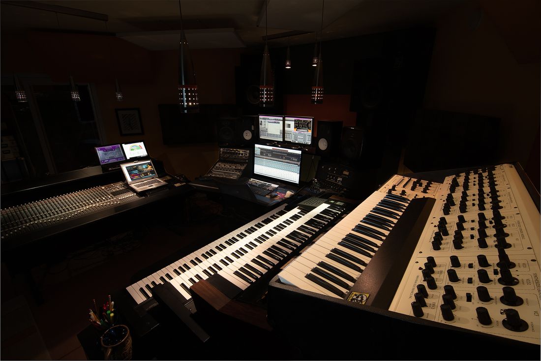 Control Room Angle 1, showing the mighty Oberheim 4-Voice
