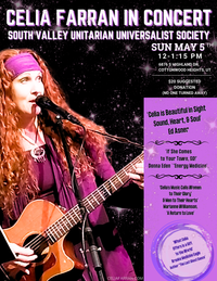 Salt Lake City South Valley UU Society Presents Celia Farran in Concert