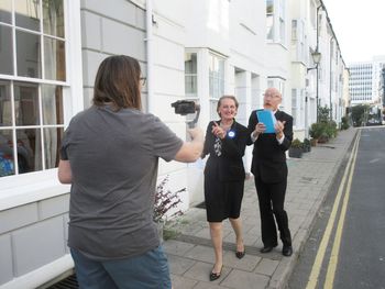 Filming the video for the TBelly single "Tired Of Listening Bone" with two very excellent actors - Jules Craig and Ralf Higgins.
