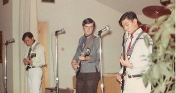 Back in the 1960's playing bass with "The Shadows"
