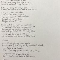 Handwritten Lyrics-Virtual Troubadour