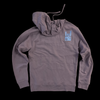 Plum hoodie w/ Blue embroidered logo front and back