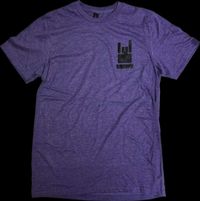 Heather purple T-shirt with small black logo