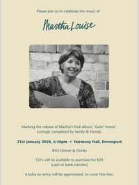 Release of Martha Louise's album Going Home