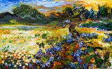 Golden Meadows Texas Landscape hill Country Oil Painting