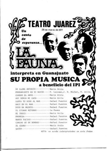 La Fauna. Debut en Cervantino. Gto.1970.
