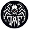 "TAF" spider logo sticker all weather vinal