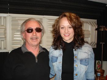MM in studio with the great Bethany Olds. Bethany tours with Sara Evans and Pam Tillis and recorded all the fiddle tracks for me on the new Honky Tonk Dreams album
