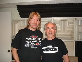 MM in studio with Wendell Cox. Wendell is lead guitarist for Travis Tritt.
