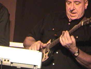Jody Worrell playing slide guitar on old vintage Gibson Melody Maker
