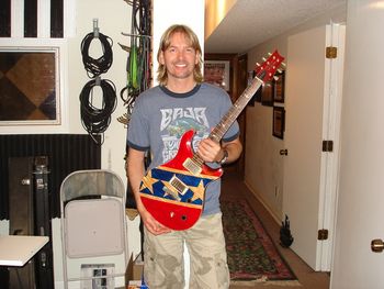 Wendell Cox in the studio with PRS he uses on stage w/Travis Tritt. Wendell is one awesome guitarist and a great guy !!
