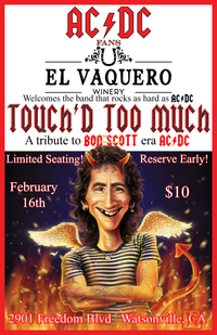 El Vaquero Winery Presents - Touch'd Too Much - A Tribute to Bon Scott era AC/DC