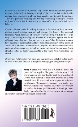 Back cover of book:  From Religion to Relationship