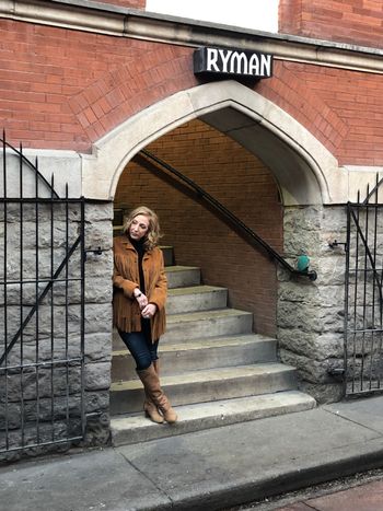 Laura at the artists' entrance to the Ryman Auditorium
