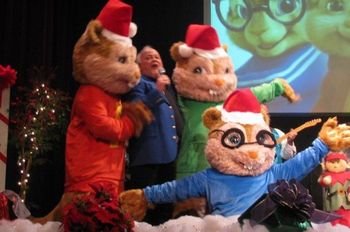 Gaylon & The Chipmunks during a Jamboree Christmas Show. (His favorite characters)
