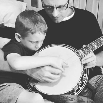 My son checking out the banjo

