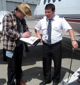An autograph for the pilot
