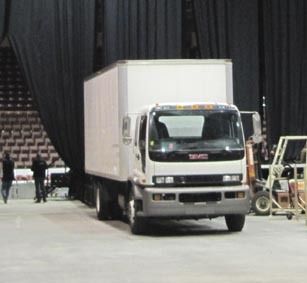 Loading in the equipment and stage gear
