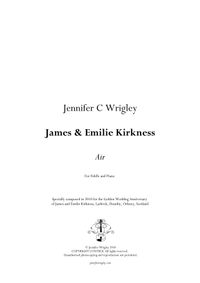 Sheet Music "James and Emilie Kirkness" FIDDLE & PIANO SCORE