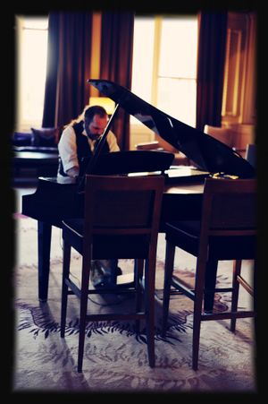 John playing the piano at Dunblane Hydro