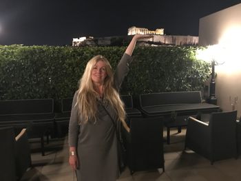 On the roof after a show in Athens

