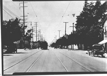 Looking west on Santa Monica Blvd. just east of Gower (1922) - Studio is on the left by the first big tree - The National Film Corp fence is on the right - note - these first 4 photos are courtesy of the kind and generous Jill Share
