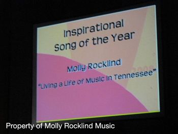 Winning for -Inspirational Song of the Year at the Mavric Music Awards.
