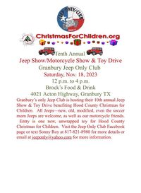 10th Annual Jeep and Motorcyle Show and Toy Drive