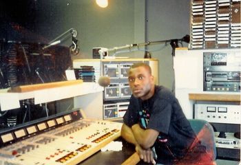 Me at WGCI FM Studio in Chicago during my Junior Achievement days.
