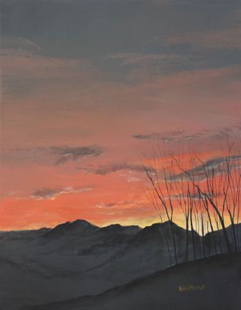 Sunset Silhouette...
Acrylic on Canvas  14" x 18"

