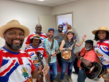 Backstage 87th Old Fiddler's Convention with guest artists Tara Linhardt on mandolin and Jason Flournoy on banjo
