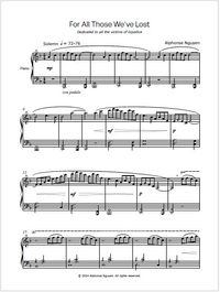 PDF piano sheet music for "For All Those We've Lost"