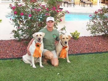 Angie and the sisters (Duchess and Dixie) celebrate their Junior Hunter titles which they earned on the same day!
