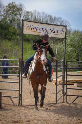 Jake doing Extreme Cowboy Rookie Race at Windsong Ranch 2017.
