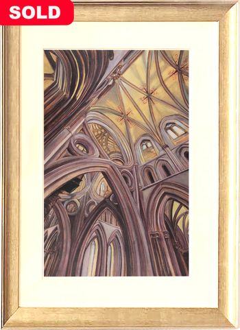 SCISSOR ARCHES II, WELLS CATHEDRAL (original painting SOLD, prints and cards available)
