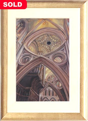 SCISSOR ARCHES I, WELLS CATHEDRAL (original painting SOLD, prints and cards available)

