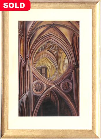 SCISSOR ARCHES III, WELLS CATHEDRAL (original painting SOLD, prints and cards available)
