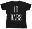 16 Bars Mens T-Shirt: Black with White Text