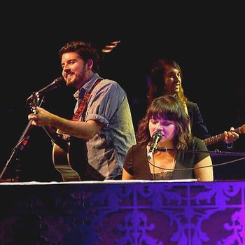 Playing a tune with Norah Jones and band on tour
