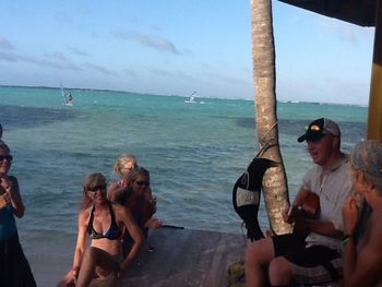 Alan playing the house guitar at Jibe City Bonaire
