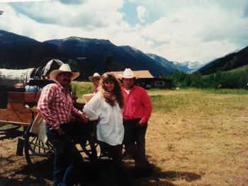 Trail ride from Meeteese Wyoming to Red Lodge Montana ... I was hired to "sing around the camp fire".   Saddle sore?  Yeah, you could say that.
