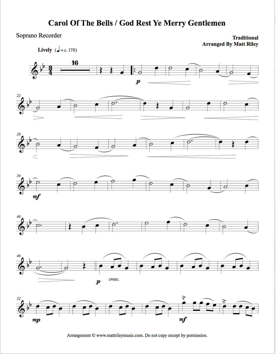 Soprano recorder page 1 preview
