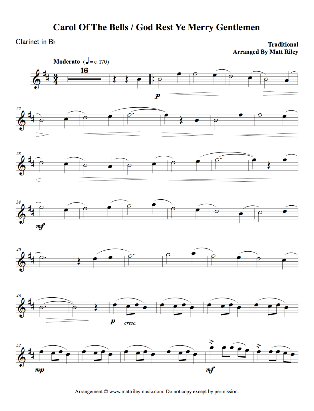 Clarinet in Bb page 1 preview
