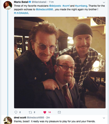 Bono and The Edge visiting Del Posto. Just a couple of blokes. circa 2016.

